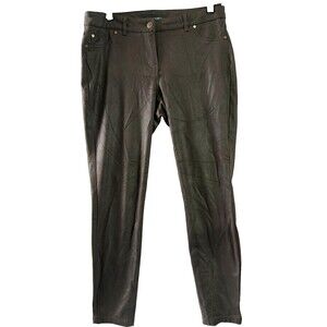 Cynthia Rowley Women’s Faux Leather Pants Brown Size 10.